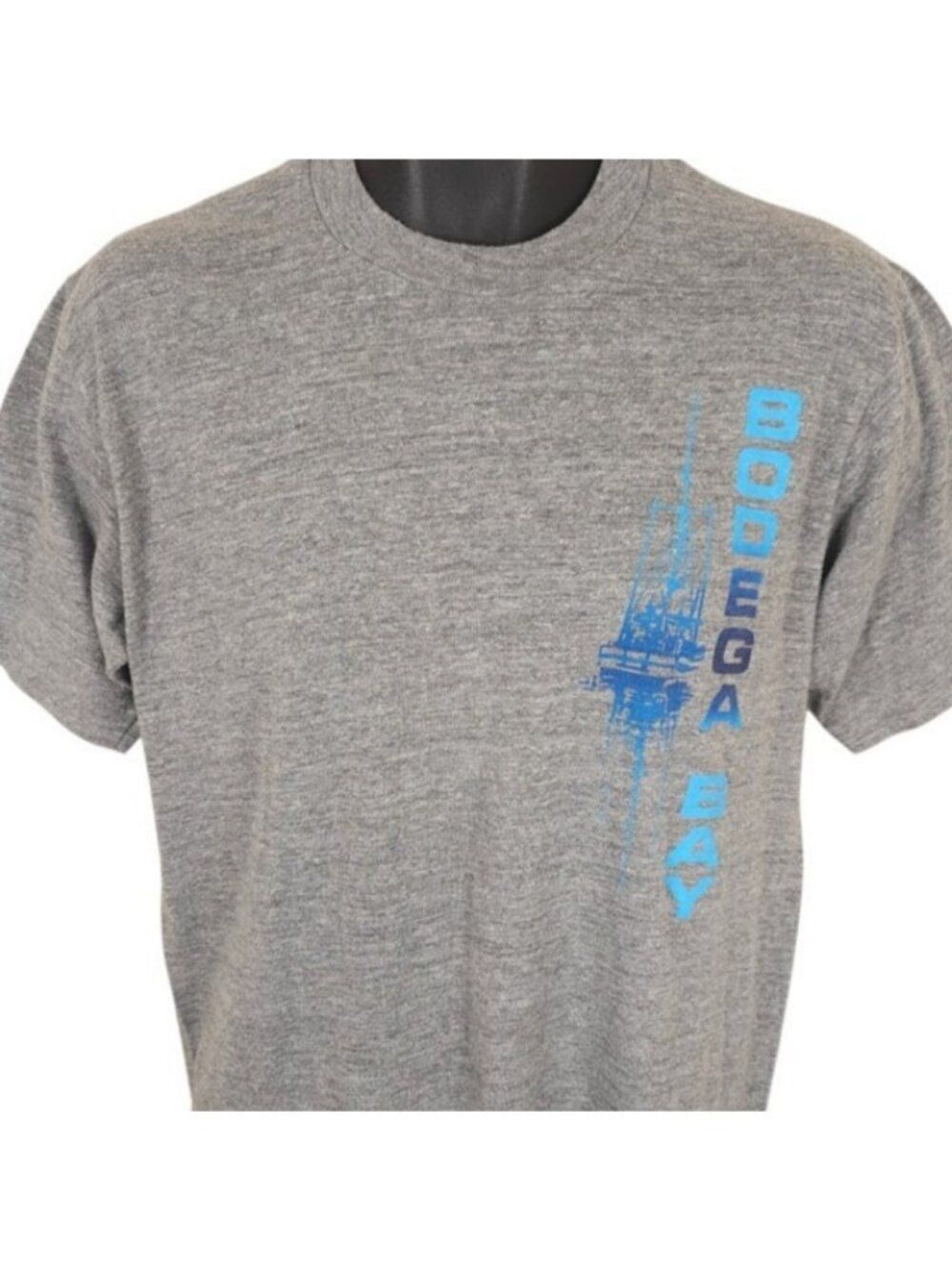 Vintage Bodega Bay T Shirt Mens Size Medium Gray 80s Travel Souvenir Made In USA